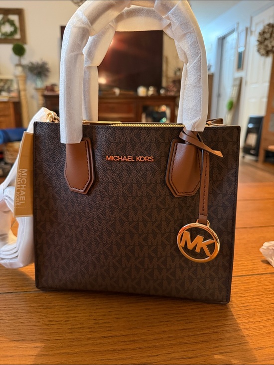 Michael Kors Handbags - Michael Kors Brown Logo Satchel with Gold Hardware